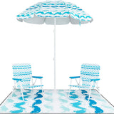 Tangkula 4 Pieces Beach Chair Set- 2 Backpack Beach Chairs with Umbrella & Blanket