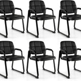 Tangkula Waiting Room Guest Chair, Upholstered Conference Chair with Armrest & Ergonomic Backrest