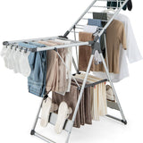 Tangkula Clothes Drying Rack, Collapsible Laundry Rack with Hanging Rods