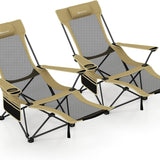 Tangkula 2 in 1 Reclining Camping Chair with Removable Footrest