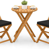 Tangkula 3 Piece Patio Folding Bistro Set