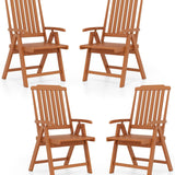 Tangkula Foldable Patio Chair All-Weather HDPE Outdoor Dining Chair with Armrest