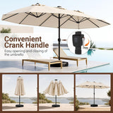 Tangkula 15.5 FT Solar Patio Umbrella with Base Included