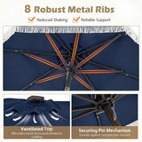 Tangkula 10 FT Solar Patio Umbrella with Fringe
