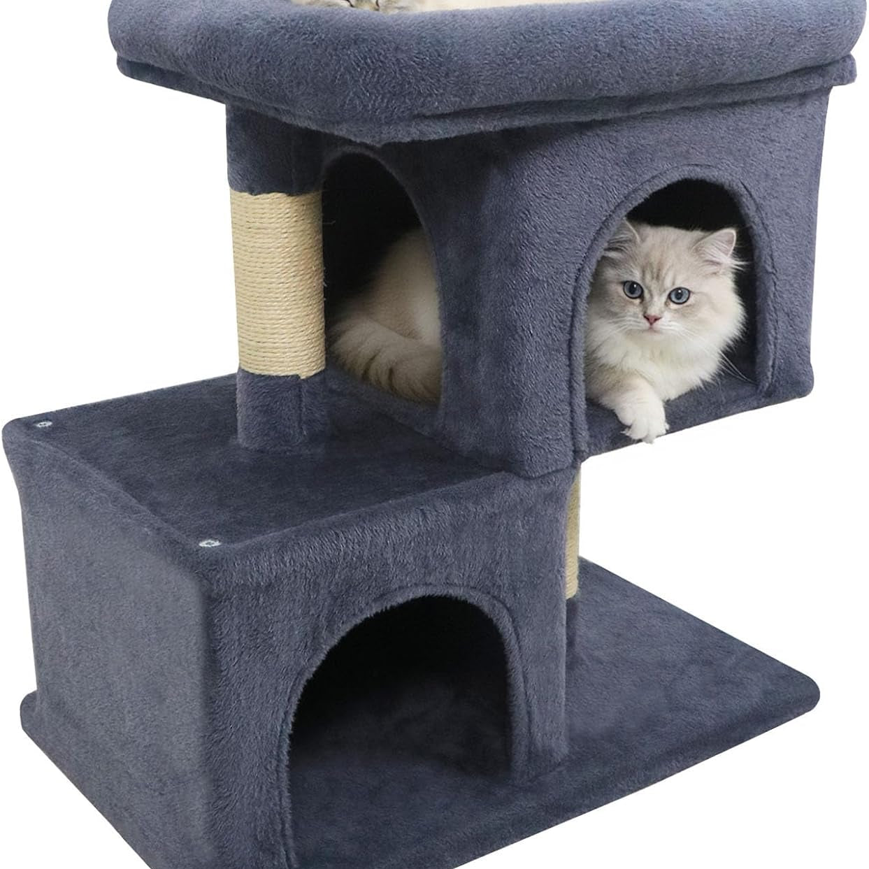 Tangkula Small Cat Tree 25.5 Inch Cat Tower with 2 Large Cat Condos