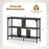 Tangkula 3-Tier Bookshelf|Horizontal Cubby Bookcase