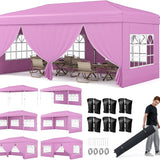 Tangkula 10x20 FT Pop Up Canopy with Center Lock UPF50+ Outdoor Tent with 6 Sidewalls