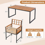 Tangkula 7 Pieces Patio Dining Set for 6 with Umbrella Hole