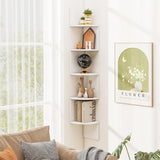Tangkula 5-Tier Farmhouse Floating Corner Shelf Wall Mount