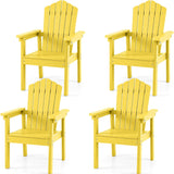 Tangkula Outdoor HIPS Adirondack Chair with High Backrest (1/2/4)