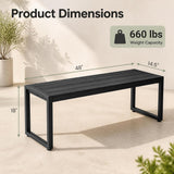 Tangkula 48" Outdoor Bench, 2-3 Person Backless Patio Dining Bench