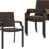 Tangkula Stackable Patio Wicker Dining Chairs Set of 2/4