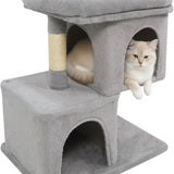 Tangkula Small Cat Tree 25.5 Inch Cat Tower with 2 Large Cat Condos
