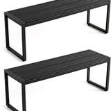 Tangkula 48" Outdoor Bench, 2-3 Person Backless Patio Dining Bench
