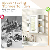 Tangkula Bathroom Wall Cabinet with Mirror 26 x 6.5 x 25 Inches  Wall-Mounted Medicine Cabinet with Mirrored Door