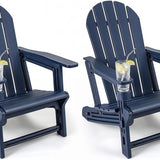 Tangkula Adirondack Chair | HDPE All-Weather Fire Pit Chair with Cup Holder (1/2/4)