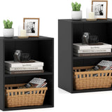 Tangkula 2-Cube Floor Standing Open Bookshelf 5-Position Adjustable Shelf