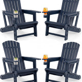 Tangkula All-Weather HDPE Adirondack Chair with Cup Holder (1/2/4)