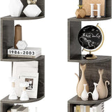 Tangkula 5-Tier Farmhouse Floating Corner Shelf Wall Mount