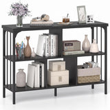 Tangkula 3-Tier Bookshelf|Horizontal Cubby Bookcase