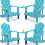 Tangkula Oversized Adirondack Chair, Patio Lounge Chairs w/Adjustable Cup Holder