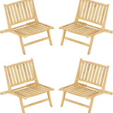 Tangkula Teak Wood Outdoor Accent Chairs for Patio Lawn Garden Backyard Deck