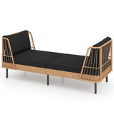Tangkula Patio Rattan Daybed with Seat & Back Cushions (1/2)