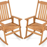 Tangkula Acacia Wood Oversized Patio Rocker with High Back (1/2)