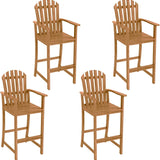 Tangkula Tall Adirondack Chair | Outdoor Acacia Wood Bar Stool with Back