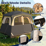 Tangkula 10FT x 9FT 6-Person Camping Tent, Easy Setup Family Cabin Tent with Top Rainfly