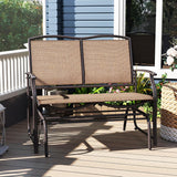 2-Person Patio Swing Glider Bench, Outdoor Rocker Glider Loveseat Chair