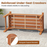 Tangkula Outdoor Backless Wood Bench with Support Handles
