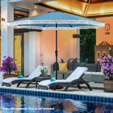 Tangkula 9Ft Patio Umbrella with Fringe, Boho Umbrella with Tassels, Crank Handle, Push Button Tilt