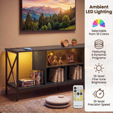 Tangkula Industrial TV Stand &LED Lights for 65" TV