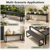 Tangkula 48" Outdoor Bench, 2-3 Person Backless Patio Dining Bench