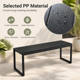 Tangkula 48" Outdoor Bench, 2-3 Person Backless Patio Dining Bench