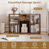 Tangkula 5-Cube Bookcase with Storage Drawer
