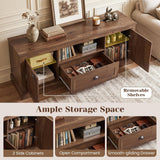 Tangkula Retro Farmhouse TV Stand for 70" TVs