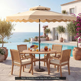 Tangkula 9.5 FT Scalloped Patio Umbrella with Tilt Adjustment & Crank