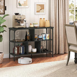 Tangkula 3-Tier Bookshelf|Horizontal Cubby Bookcase
