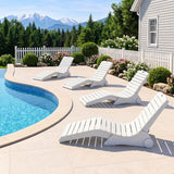 Tangkula in-Pool Lounge Chair, HDPE Chaise Lounger with Wheels