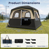 Tangkula 10FT x 9FT 6-Person Camping Tent, Easy Setup Family Cabin Tent with Top Rainfly