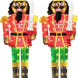 Tangkula 5 FT Lighted Christmas Nutcracker with Glitter Sword