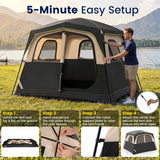 Tangkula 10FT x 9FT 6-Person Camping Tent, Easy Setup Family Cabin Tent with Top Rainfly