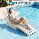 Tangkula in-Pool Lounge Chair, HDPE Chaise Lounger with Wheels