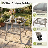 Tangkula 3-Piece Outdoor Wicker Rocking Bistro Set w