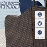Tangkula PE Rattan Patio Daybed with Retractable Canopy
