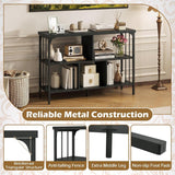 Tangkula 3-Tier Bookshelf|Horizontal Cubby Bookcase