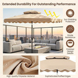 Tangkula 9.5 FT Scalloped Patio Umbrella with Tilt Adjustment & Crank