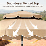 Tangkula 9.5 FT Scalloped Patio Umbrella with Tilt Adjustment & Crank
